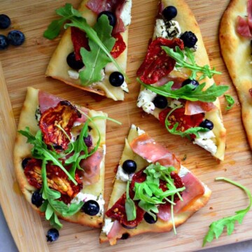 Prosciutto and Blueberry Naan Flatbread