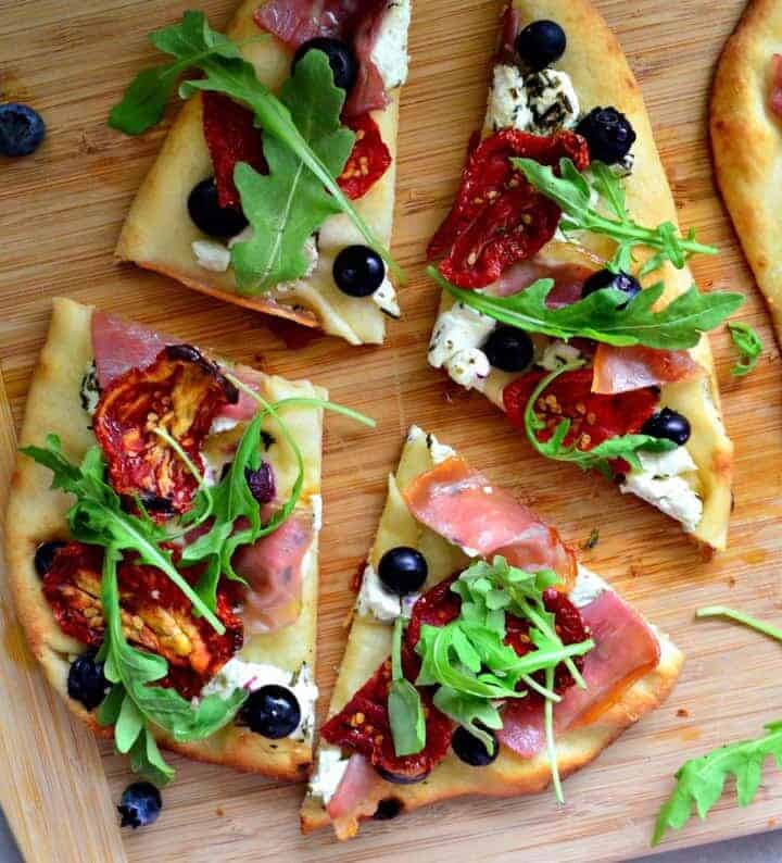 Prosciutto and Blueberry Naan Flatbread