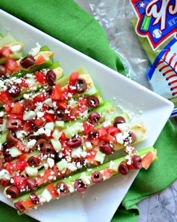 Mediterranean Stuffed Celery Sticks