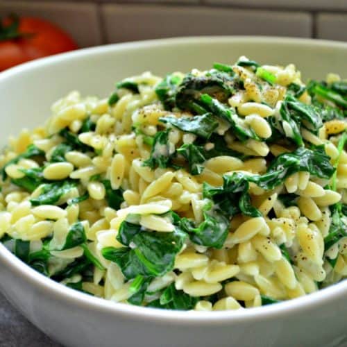 Creamy Parmesan Orzo with Spinach