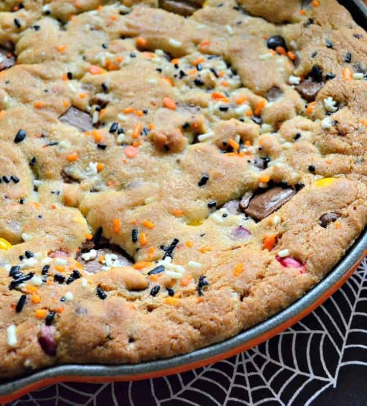 Halloween Candy Skillet Cookie