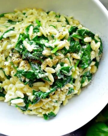 Creamy Parmesan Orzo with Spinach