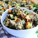Sheet Pan Bread Stuffing with Sausage + Spinach