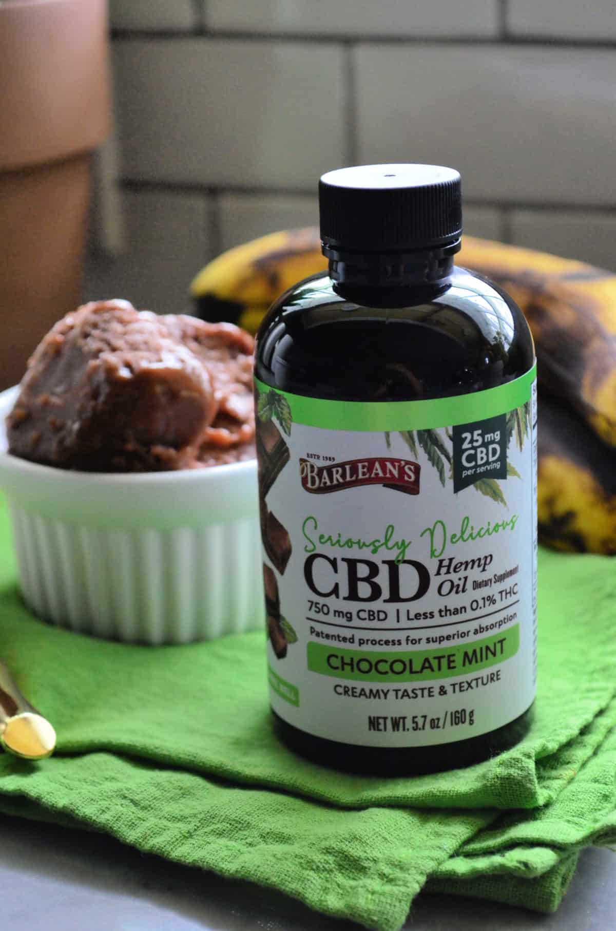 Barleans Seriously Delicious Chocolate Mint CBD 750 MG bottle of Hemp Oil.