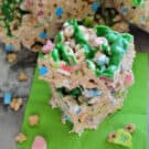 Two lucky charms cereal bars stacked on top of each other