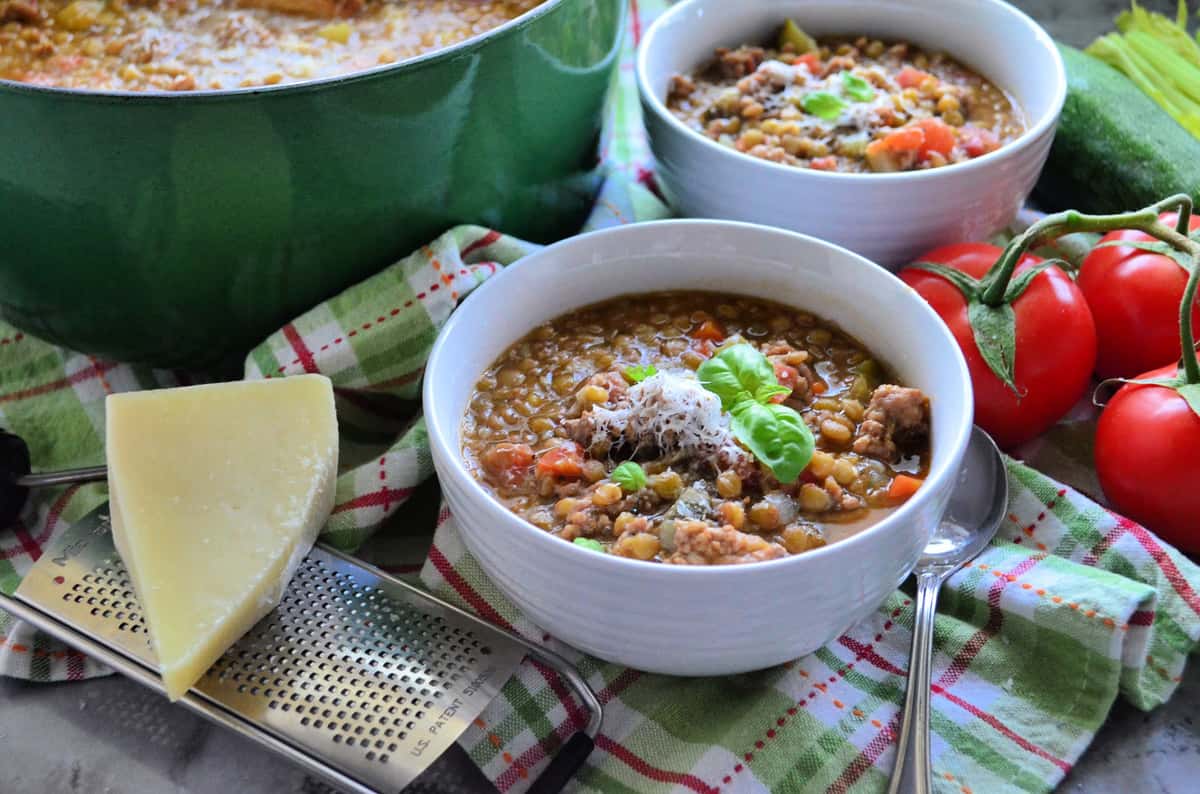 Sausage And Lentil Soup Katie S Cucina