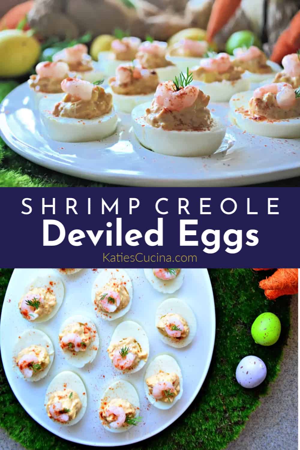 Shrimp Creole Deviled Eggs With Text and collage