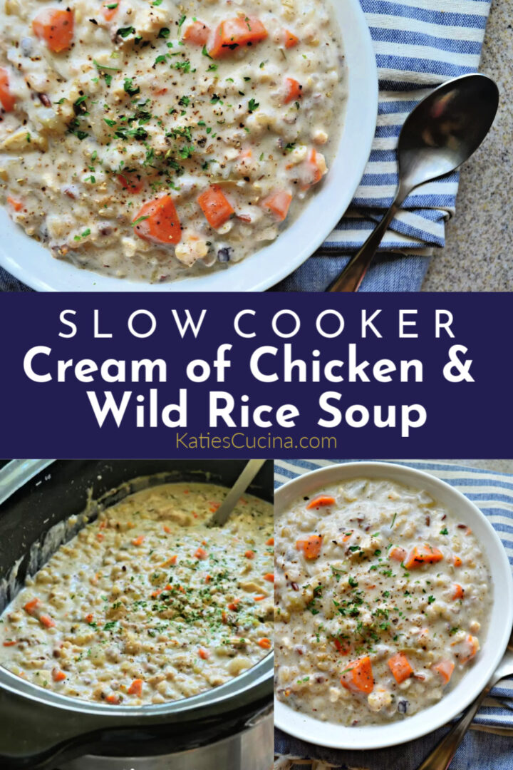 Slow Cooker Cream of Chicken and Wild Rice Soup Katie's Cucina