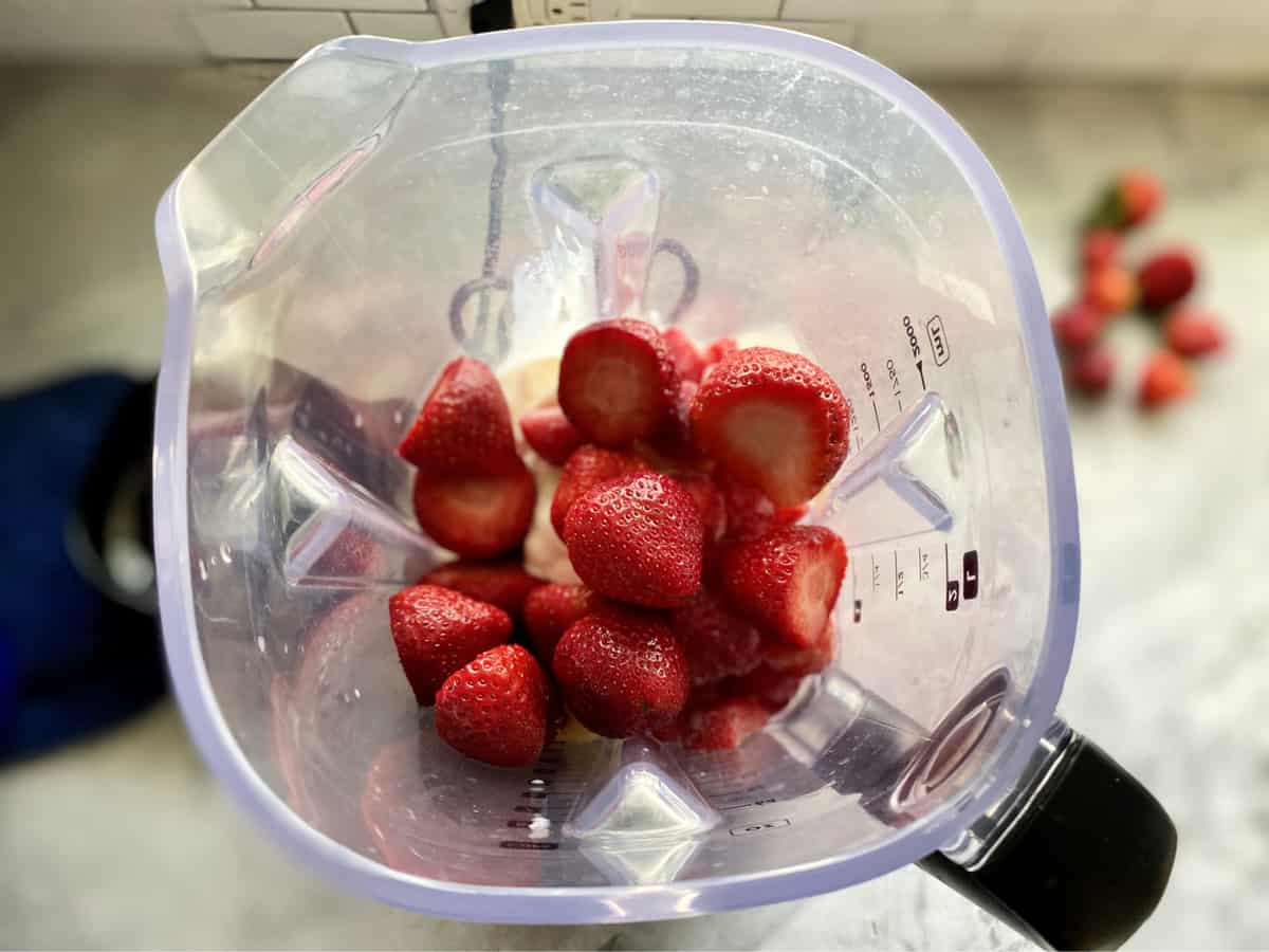 Top view of fresh strawberries