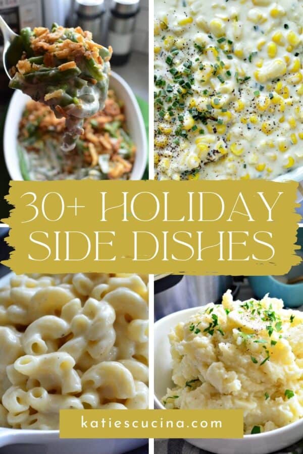 Four photos of side dishes with text on image for Pinterest.