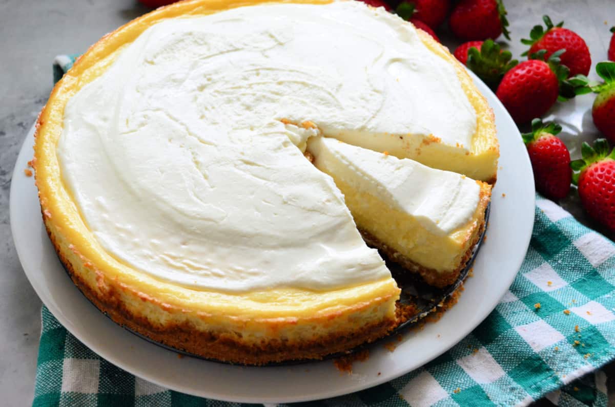 New York Style Cheesecake Recipe - Katie&amp;#39;s Cucina