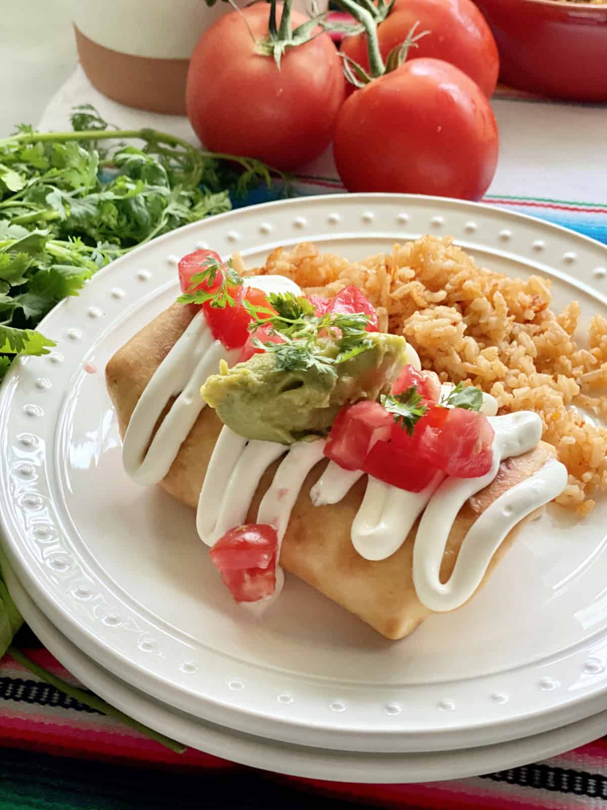 Chicken Chimichangas with Ranchero Sauce