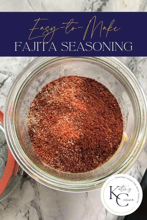 Top view of orange seasonings with text on image for Pinterest.