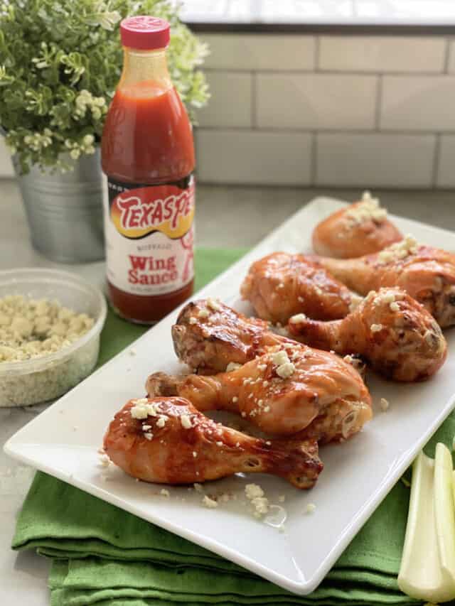 Grilled Buffalo Chicken Drumsticks with Blue Cheese Katie's Cucina