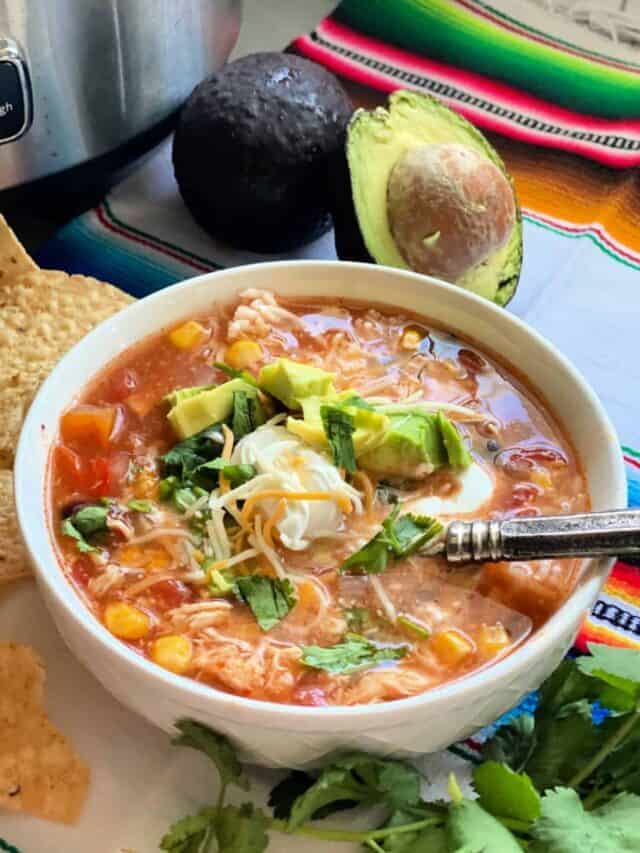 Slow Cooker Chicken Enchilada Soup
