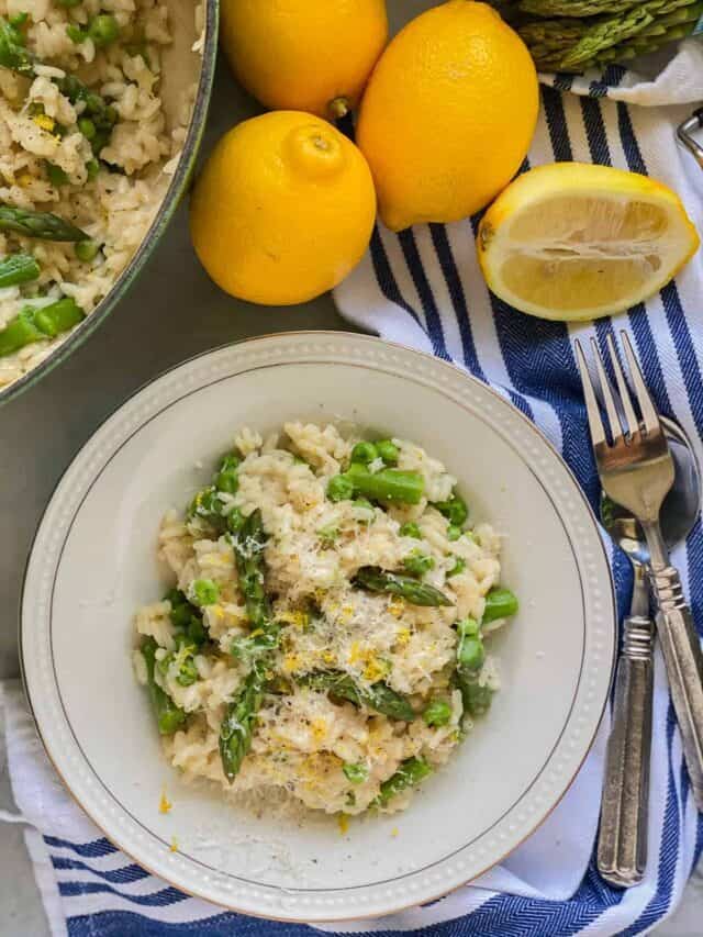 Risotto with asparagus and peas