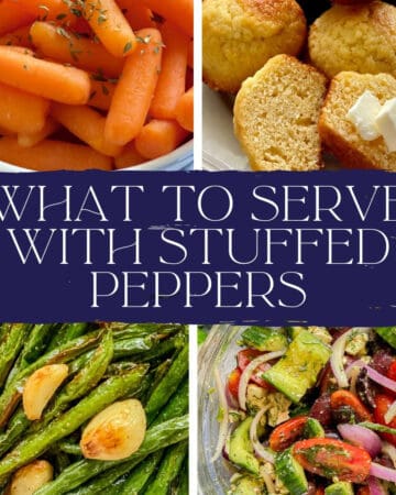 carrots, green beans, corn muffins and salad with recipe title text on image.