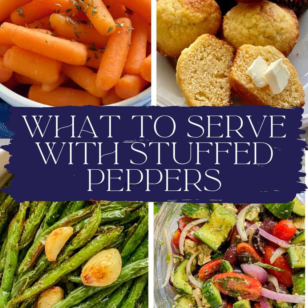 carrots, green beans, corn muffins and salad with recipe title text on image.