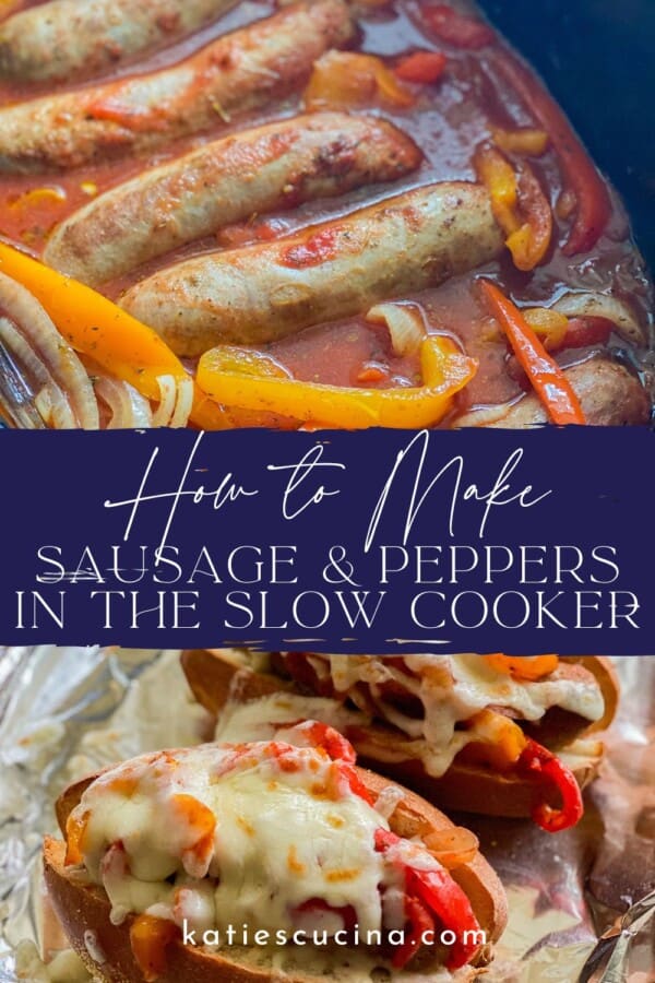 Sausage and Peppers divided by title text with sausage and pepper subs below.