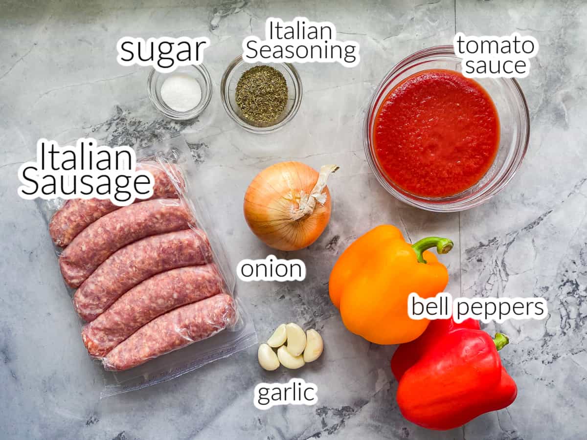 Slow Cooker Spicy Italian Sausage Subs with Fire-Roasted Tomato Sauce #recipe #Italian #SlowCooker #CrockPot #SuperBowl