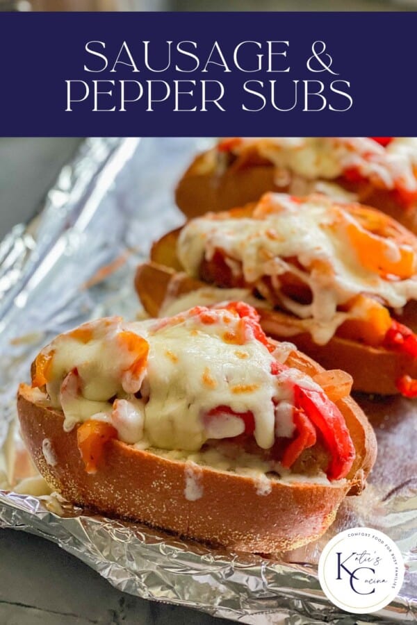 Sausage and Pepper Subs with title text above.