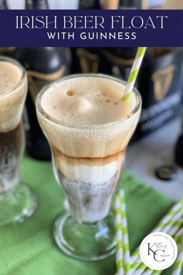 Two glasses filled with floats with text on image for Pinterest.